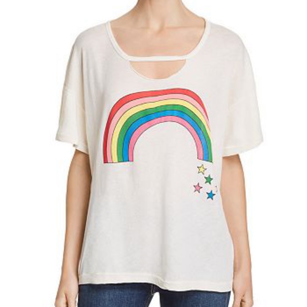 Wildfox rainbow stars tee